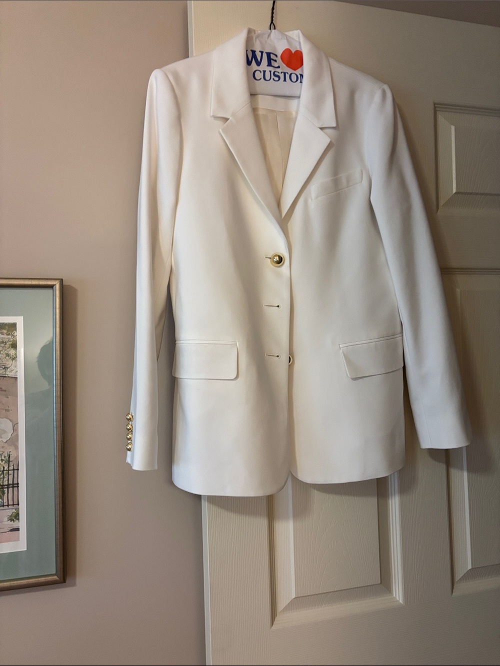 Lilly Pulitzer White Single-Breasted Blazer with Gold Buttons new without tags